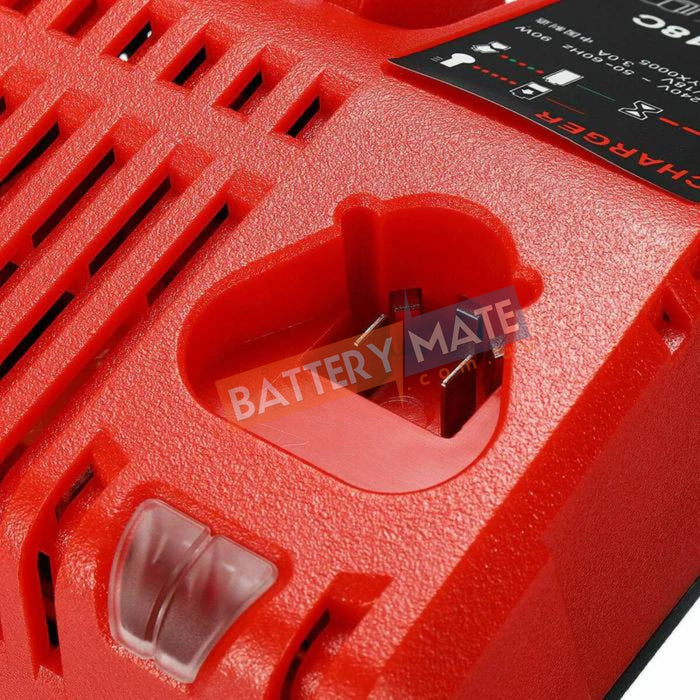 12V - 18V Battery Charger for Milwaukee M12 - 18C Multi Voltage Rapid Dual M12 & M18 - Battery Mate