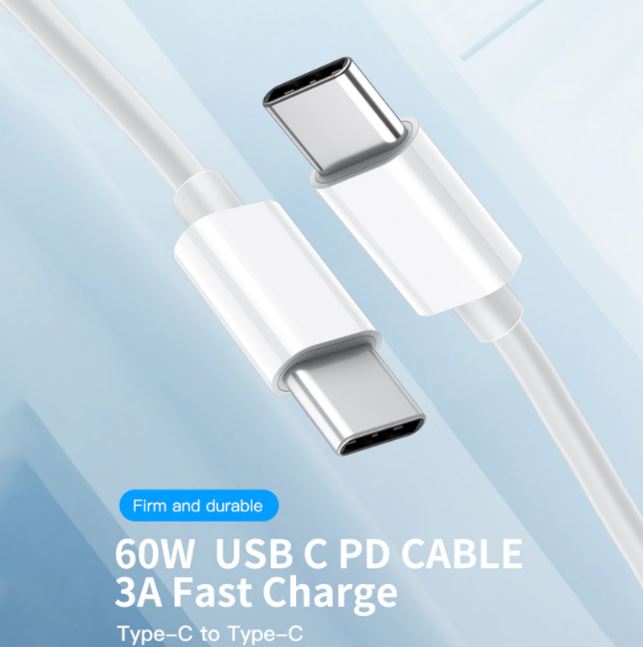 2 Pack Braided USB Type C to USB-C Cable Charge PD 60W Quick Charging Data Fast Charger - Battery Mate