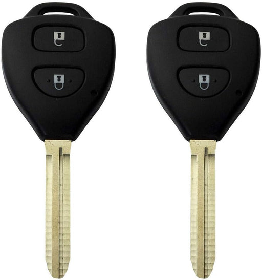 [2 Pack] Compatible With Toyota Prado RAV4 Corolla Remote Car Key Blank Shell/Case - Battery Mate