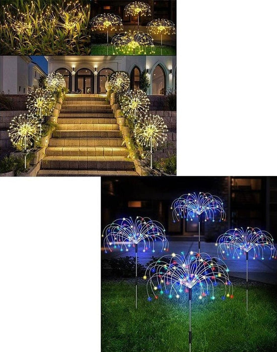 200LED Solar Firework Lights with 8 Lighting Modes – Multicolour & Warm White - Battery Mate