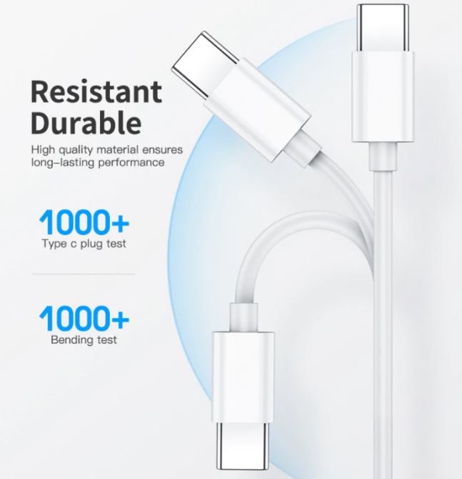 3 Pack Braided USB Type C to USB-C Cable Charge PD 60W Quick Charging Data Fast Charger - Battery Mate