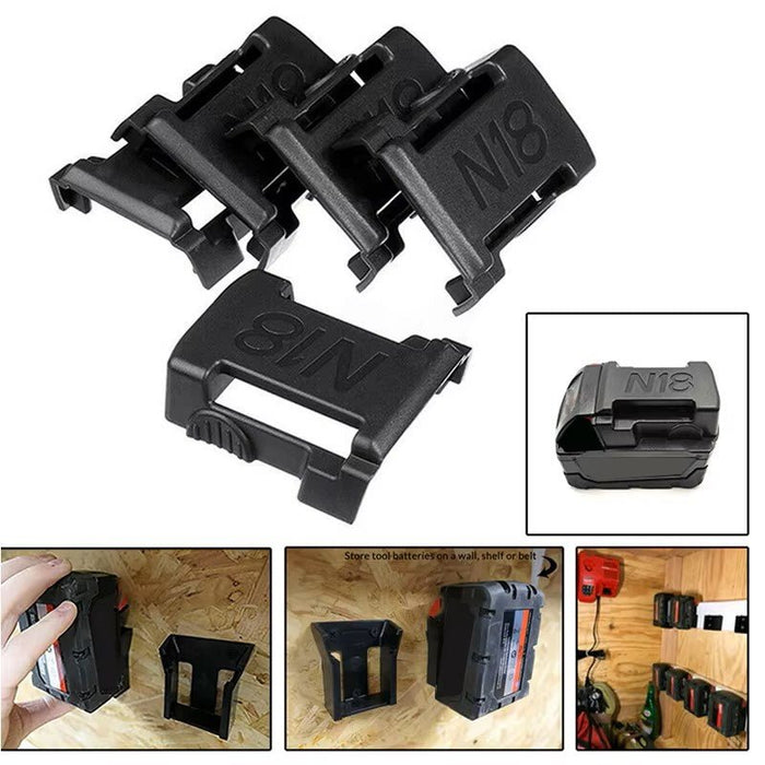 5Pcs Battery Mount Holder Stand For Milwaukee M18 18V Tool Battery Accessories - Battery Mate