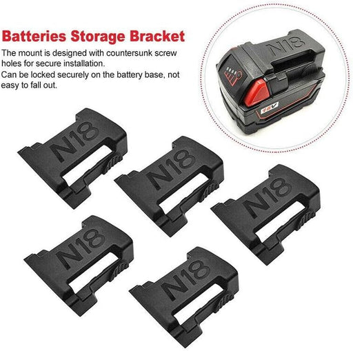 5Pcs Battery Mount Holder Stand For Milwaukee M18 18V Tool Battery Accessories - Battery Mate