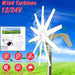 800W Peak 10 Blades 12V/24V Horizontal Wind Turbine Generator Residential Home Wind Power Generator - 24V - Battery Mate