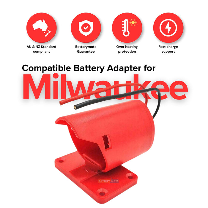 Battery Adapter For Milwaukee 12V M12 Dock Power Connector - Battery Mate