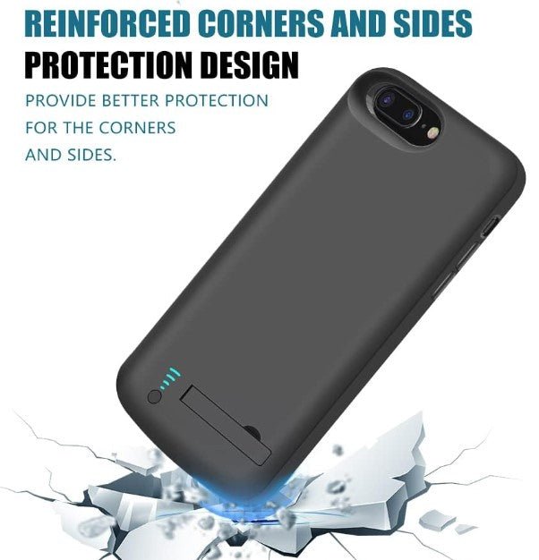 Protective Case with Built In Power Bank For iPhone 6s Plus - Black - Battery Mate