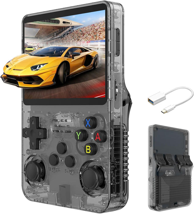 R36S Retro Handheld Console with 3.5" IPS Screen and 64GB of Games - Battery Mate