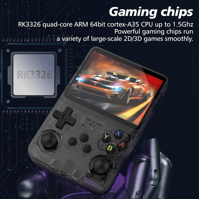 R36S Retro Handheld Console with 3.5" IPS Screen and 64GB of Games - Battery Mate