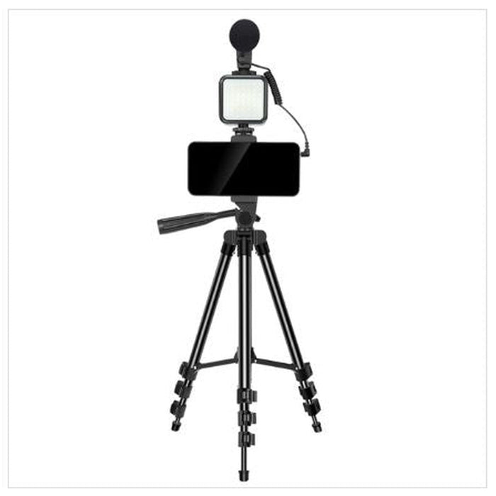 Vlogging Kit LED Light Mobile Phone Video Selfie Stand Holder Tripod - Battery Mate