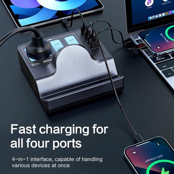 WLX H11 72W AC DC Integrated Multiple - Device Charger with Wireless Charging - Battery Mate