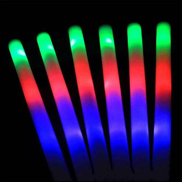 UP TO 300 LED Foam Sticks RGB Thunder Wand Glow Sticks Flashing