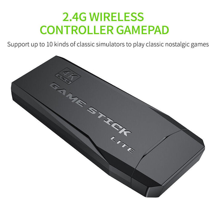 HDMI GAME STICK LITE CONSOLE 2.4G WIRELESS CONTROLLERS 4K 10000