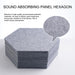 12PCS Hexagon Acoustic Foam Panels Sound Absorbing Wall Proof Noises Tiles I2M9 - Battery Mate