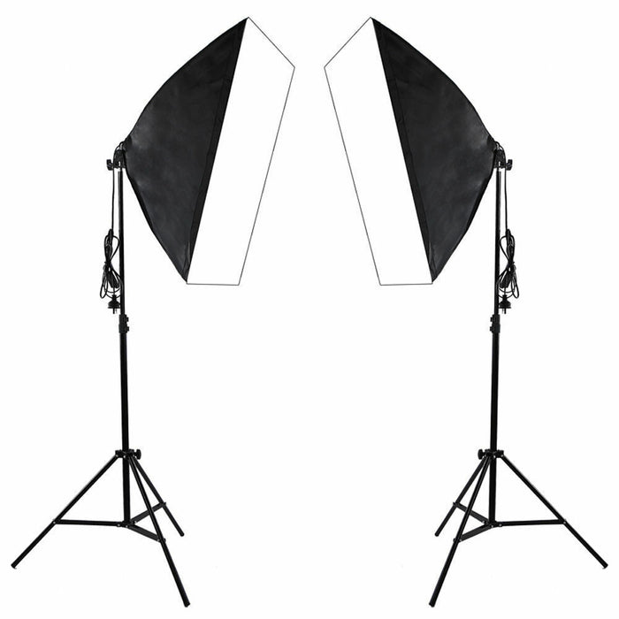 135W Photography Studio Softbox Continuous Lighting Soft Box Light Stand (without Bulbs) - Battery Mate