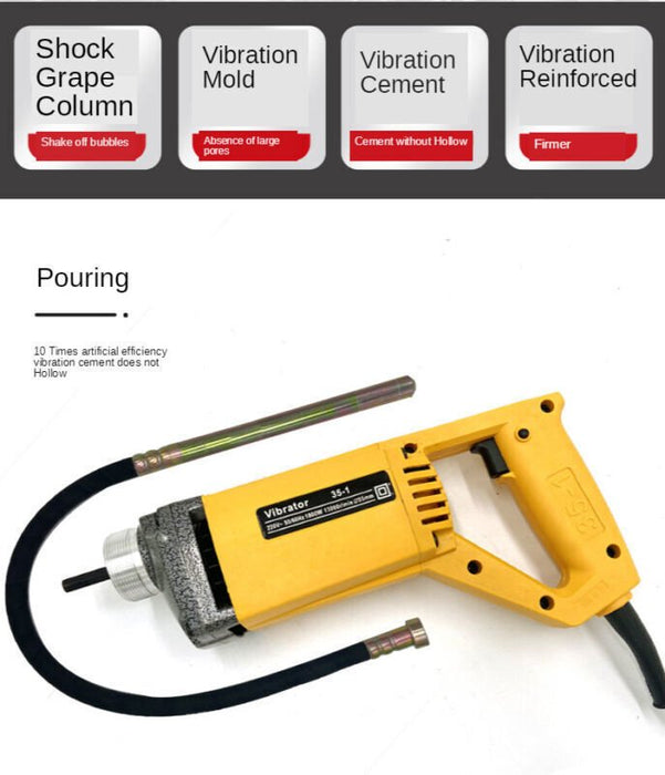 1800W Portable Electric Concrete Vibrator w/ Needle 2m Hose Cement Construct - Battery Mate