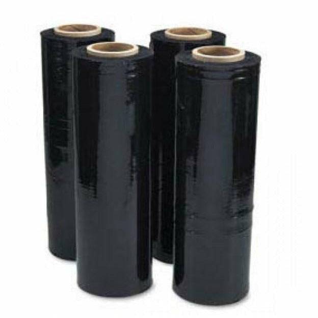 2 Rolls | Stretch Film BLACK Hand Use 500mm x 450m | 25UM Pallet Shrink Wrap - Battery Mate