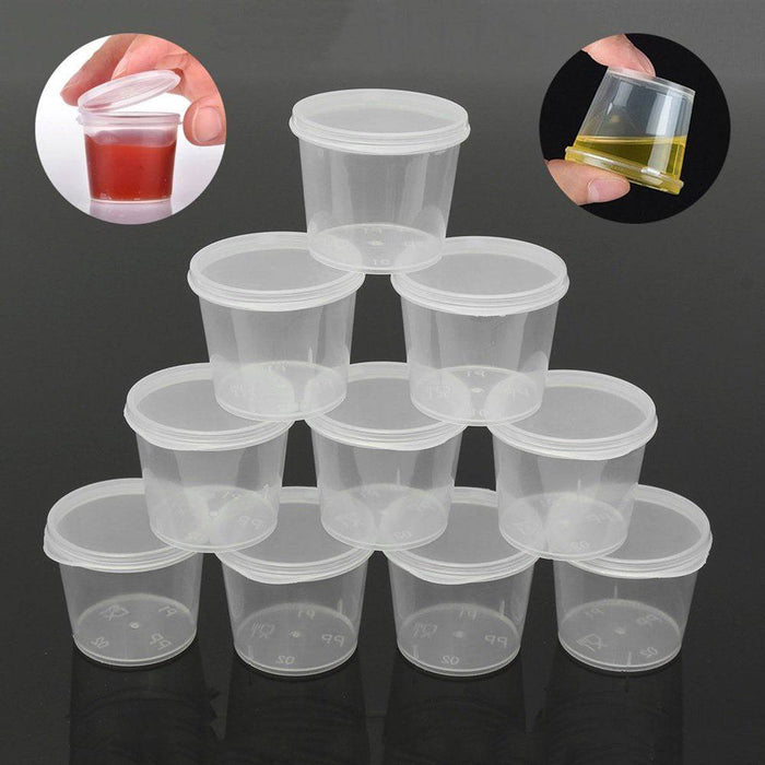 25ml | 50x Take Away Containers Takeaway Food Plastic Lids Bulk - Battery Mate