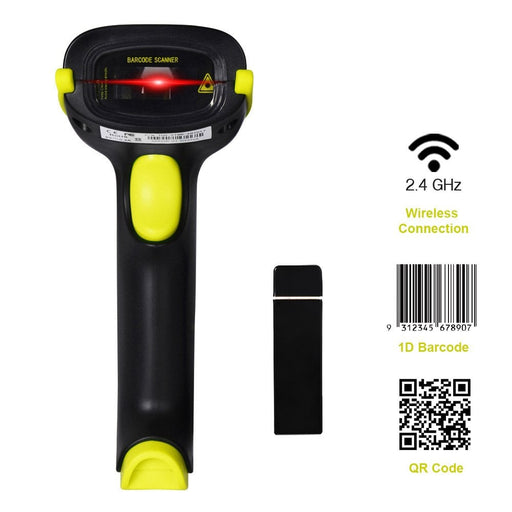 2D Bluetooth Wireless Barcode QR Code Scanner IS-5700DB (Yellow) - Battery Mate