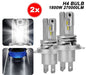 2X 1600LM LED H4 Headlight Globes Bulbs Conversion Kit Car Light High Low Beam - Battery Mate