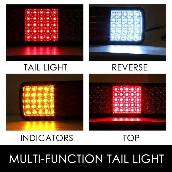 2x 75 LED Tail Lights Stop Indicator Reverse Lamp 24V Trailer Truck Ute Light - Battery Mate