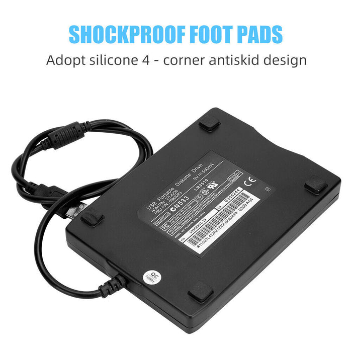 3.5 inch USB Mobile Floppy Disk Drive Portable 1.44MB External FDD Reader for PC - Battery Mate