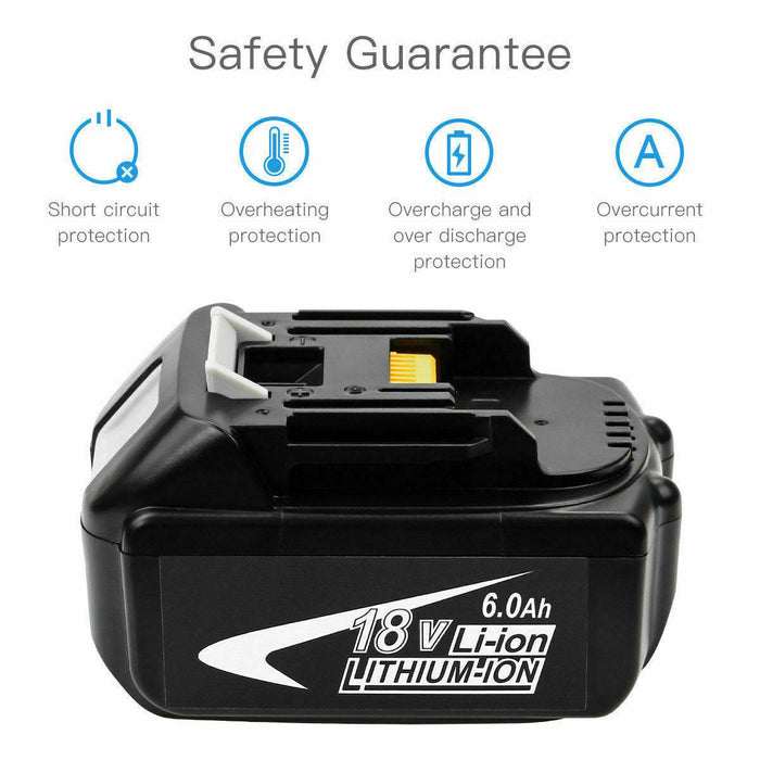  6000mAh Replacement for Makita 18 Volt Battery