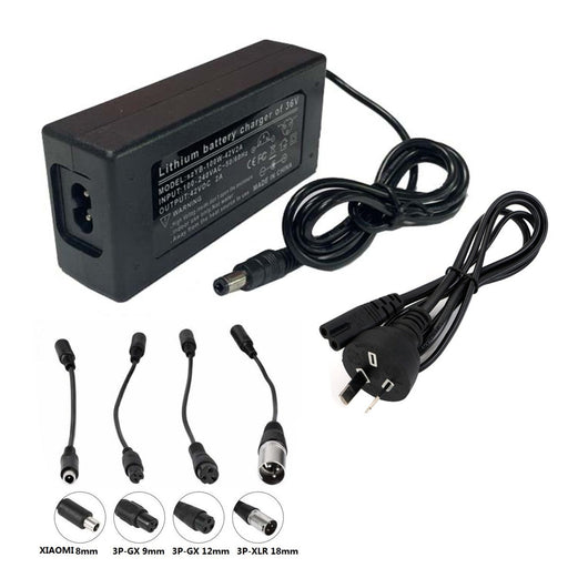 5 in 1 42V 2A Li-ion Battery Charger Electric Scooter Bicycle Ebike - Battery Mate