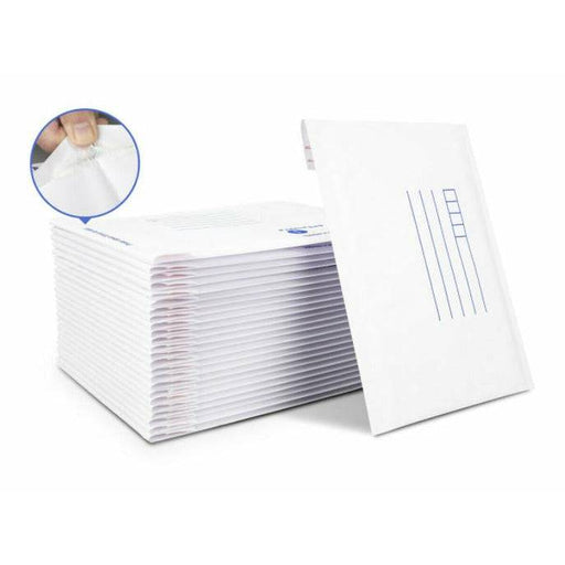 500 Pieces | Bubble Mailer 01 Plain White 140 mm x 210 mm Padded Bag Envelope - Battery Mate