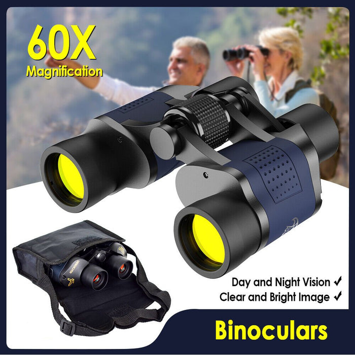 60X60 Day Night Vision Binoculars Telescope 3000M Waterproof Outdoor Travel Hunt - Battery Mate