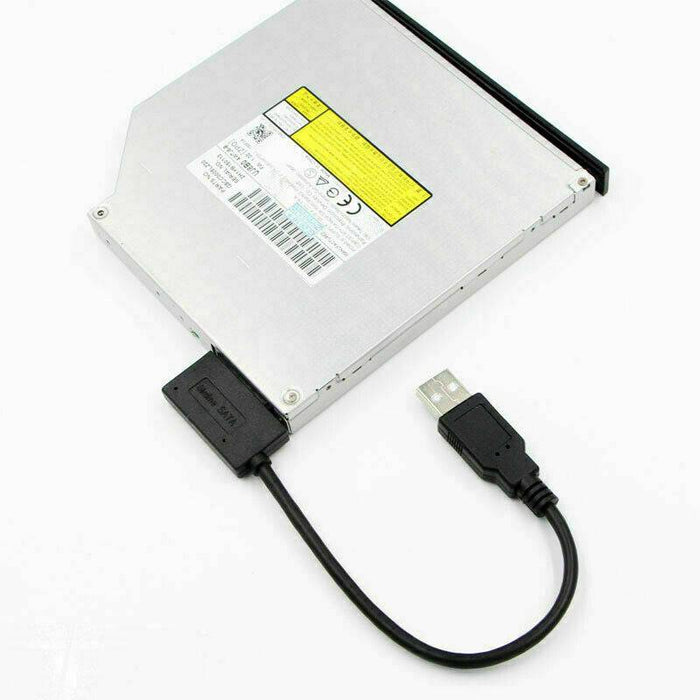 7+6 13Pin Slim SATA to USB CD DVD Rom Optical Hard Drive Cable Adapter Converter - Battery Mate