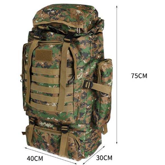 80L Military Tactical Backpack Rucksack Hiking Camping Outdoor Trekking Army Bag - Battery Mate