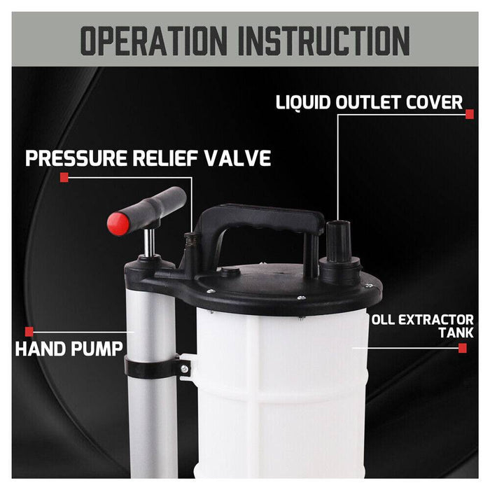 9L Manual Waste Oil Fluid Extractor Pump Suction Vacuum Fuel Car Boat Transfer - Battery Mate