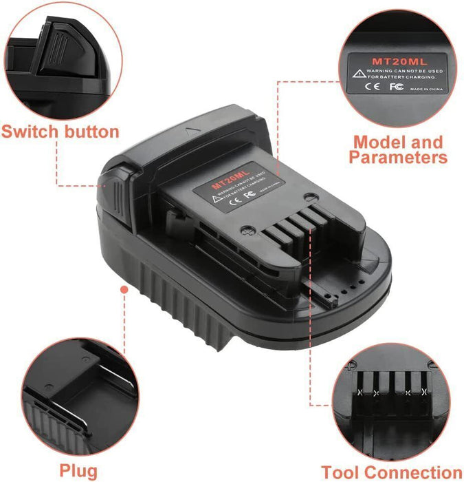 Adaptor for Makita 18V Battery Convert to Milwaukee 18V Tool Adapter Converter - Battery Mate