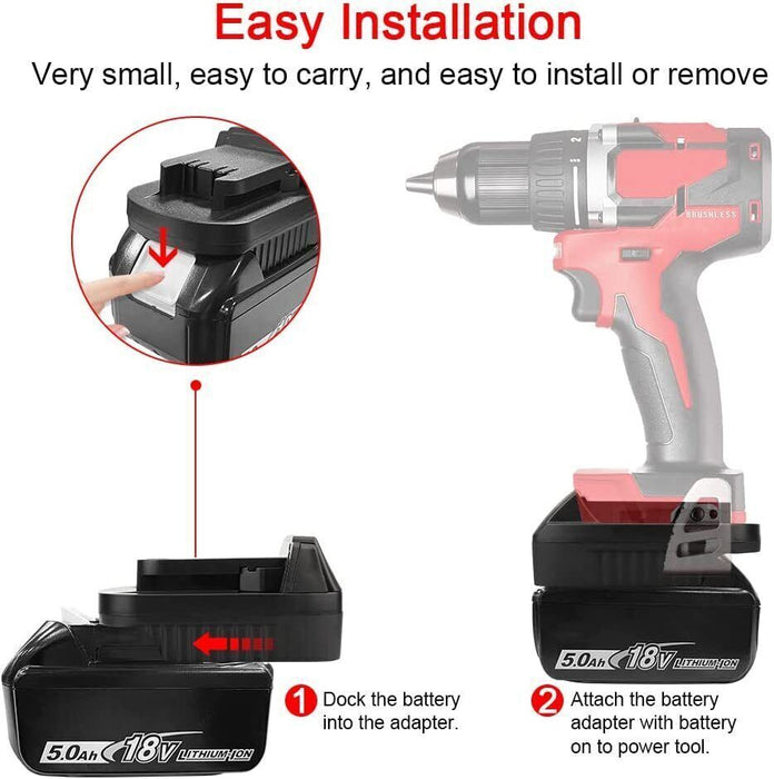 Adaptor for Makita 18V Battery Convert to Milwaukee 18V Tool Adapter Converter - Battery Mate