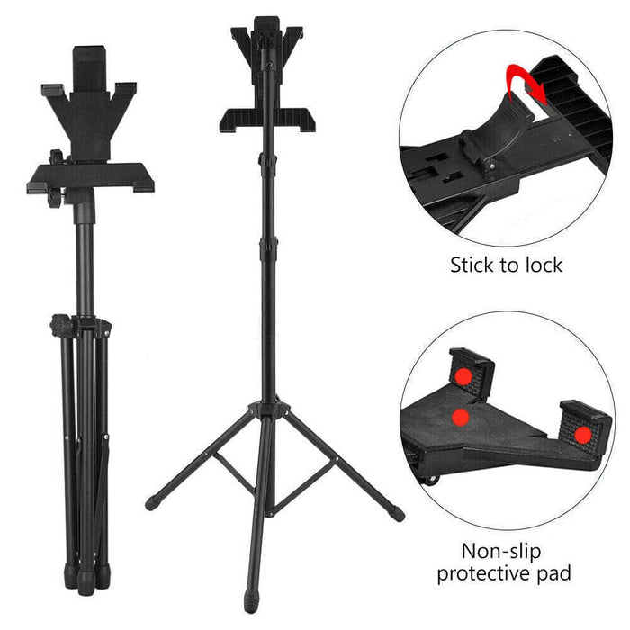 Adjustable Floor Bed Tripod Stand Carrying Music Bracket for iPad 7-12" Tablets - Battery Mate