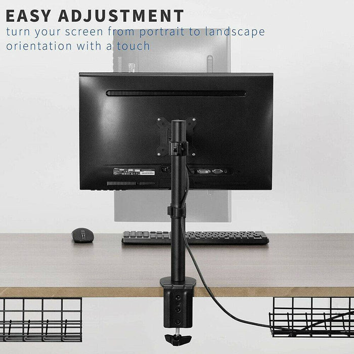 Adjustable Monitor Stand Single Arm Desk Mount Computer LCD TV Holder Display - Battery Mate