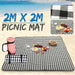 Black | Large Picnic Blanket Premium Cashmere Rug Waterproof Mat Outdoor - Battery Mate