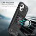 Black Shockproof Ring Case Stand Cover for iPhone 11 - Battery Mate