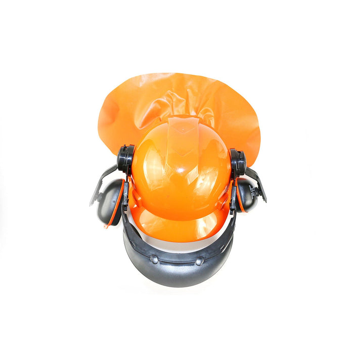 Complete Safety Helmet Visor Ear Muffs Neck Flap Chainsaw Brush Cutter Lawn Mower - Battery Mate