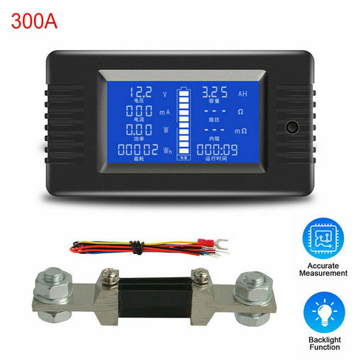 DC Battery Monitor 300A Shunt With wiring Tools For RV Car Solar System Durable - Battery Mate