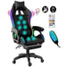 Ergonomic Massage LED Racing Chair , Reclining Swivel Heavy High Back Office PC Chair w/ Built-in Speaker-Black - Battery Mate