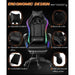 Ergonomic Massage LED Racing Chair , Reclining Swivel Heavy High Back Office PC Chair w/ Built-in Speaker-Black - Battery Mate