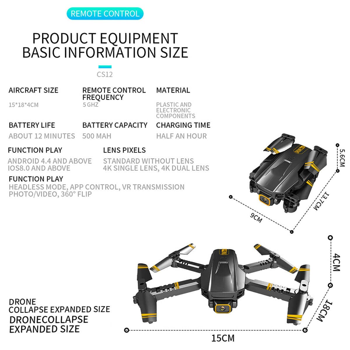 Drone x pro sales size