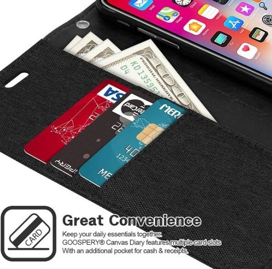 For iPhone 12 Pro Wallet Flip Denim Case Cover - Battery Mate