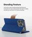 For iPhone 13 Wallet Flip Denim Case Cover - Battery Mate