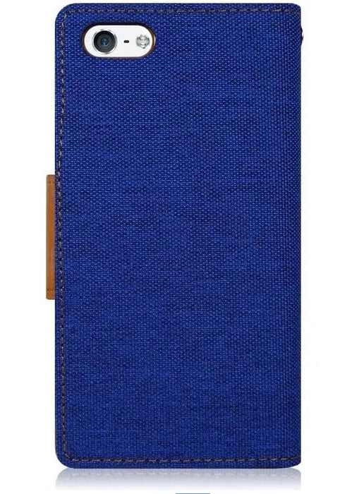 For iPhone XR Wallet Flip Denim Case Cover - Battery Mate