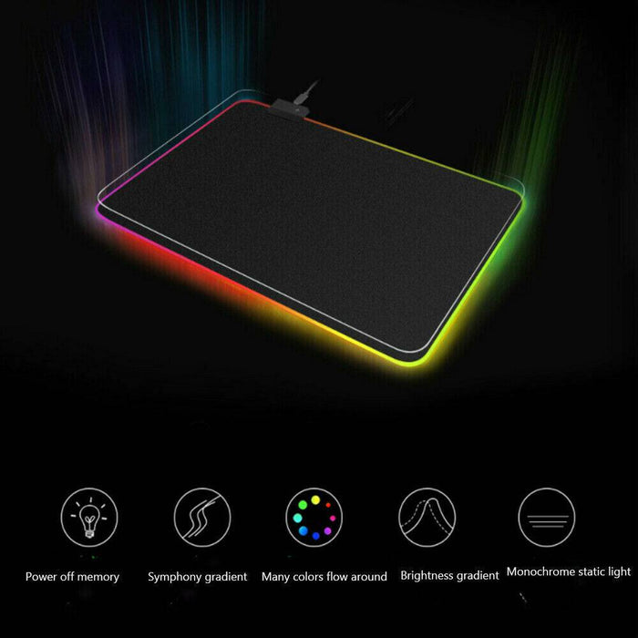 RGB Gaming Mouse Pad Large - LED Extended Mousepad Desk Mat