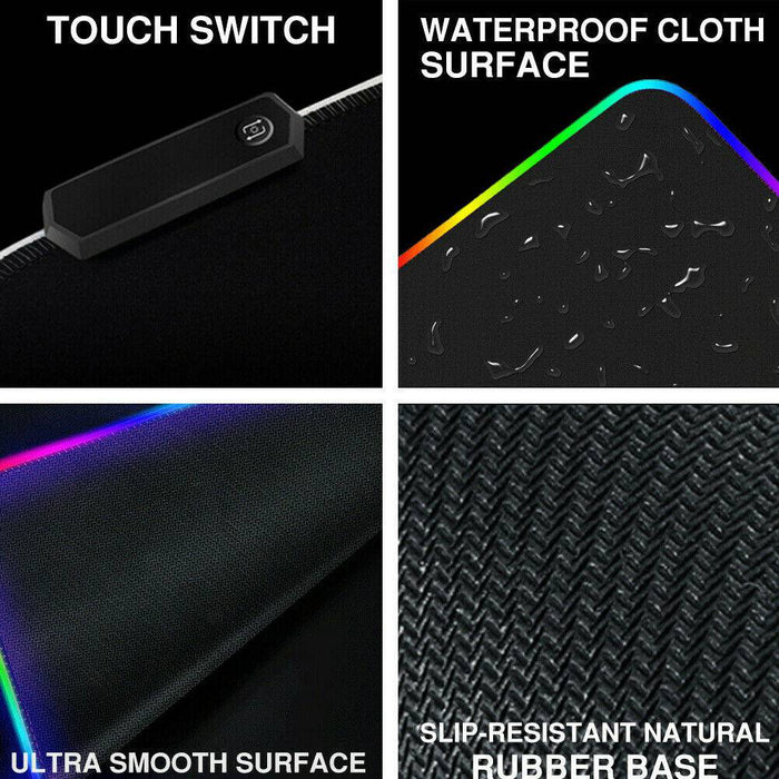  Large RGB Gaming Mouse Pad -15 Light Modes Touch