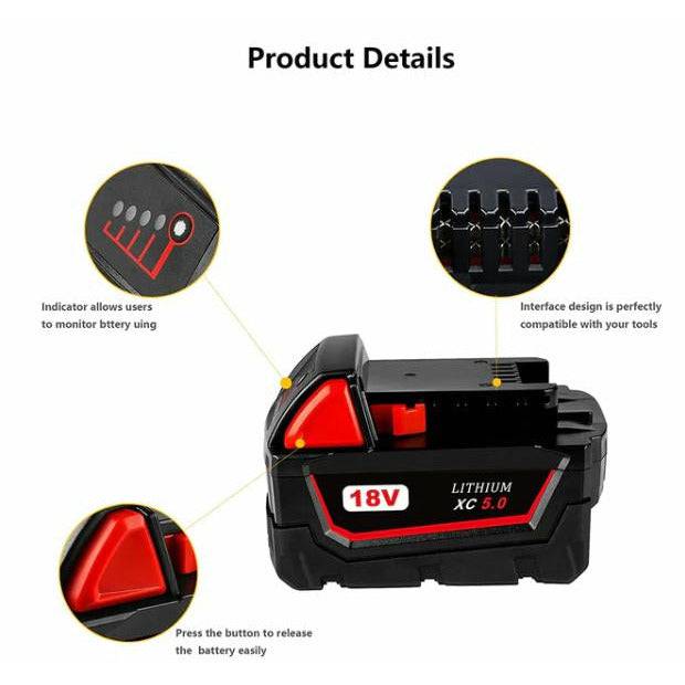 For Milwaukee 18V Battery 9Ah Replacement