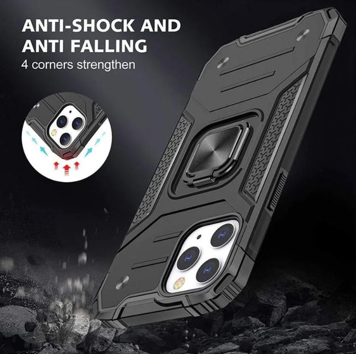 Green Shockproof Ring Case Stand Cover for iPhone 13 - Battery Mate